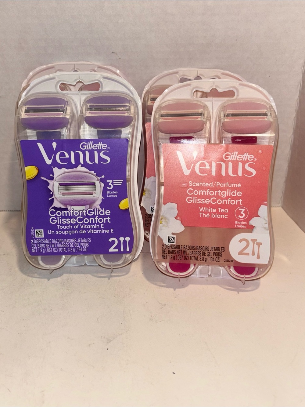 VENUS Women’s Disposable Razors 2-Pack - Purple & Pink-Bundle of 4 packs